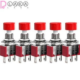 LAKAMIER สวิตช์โยกชั่วขณะ 3 Pin NO NC 2A 250V สีแดง สําหรับ PS-102 DS-612 5 ชิ้น