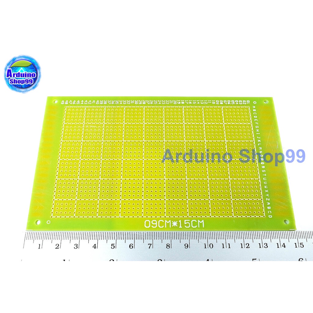 แผ่นปริ้นท์อเนกประสงค์ Universal board Ggreen oil PCB circuit board experiment board 9*15 cm หนา 1.5 mm