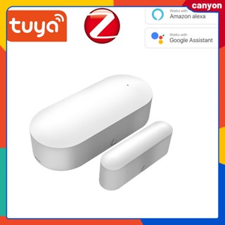 Tuya Zigbee Door Window Sensor เครื่องตรวจจับประตูโรงรถ Real Time Viewing Door Window Status Automatic Alarm ทำงานร่วมกับ Zigbee Hub canyon