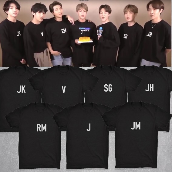 แฟชั่นฤดูร้อน BTS เสื้อยืด bts Rm, jin, suga, jhope, jimin, v, jungkook สื้อ RM VJ JK JH JM SG