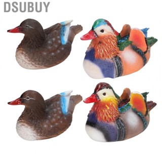 Dsubuy 2X Floating Mandarin Duck Statue Resin Cute  Decor Sculpture Decoration US