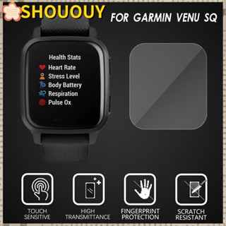 SHOUOUY ฟิล์มกระจกนิรภัย ป้องกันรอยขีดข่วน แบบนิ่ม ป้องกันลายนิ้วมือ สําหรับ Garmin Venu SQ SQ Music