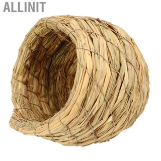 Allinit Natural Grass Bird Hut  Dry Storage Birdhouse Hand Woven Warm Soft for Small Parrots Finches Outdoor Parakeets