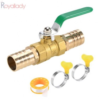 #Royallady#ใหม่ วาล์วบอลตะขอทองเหลือง 90 องศา 25 มม. โทนสีเขียว สีเงิน