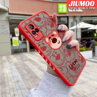 เคสโทรศัพท์มือถือ ซิลิโคนนิ่ม ใส กันกระแทก ลายหมีสตรอเบอร์รี่ สําหรับ VIVO Y73 2021 V21E 4G