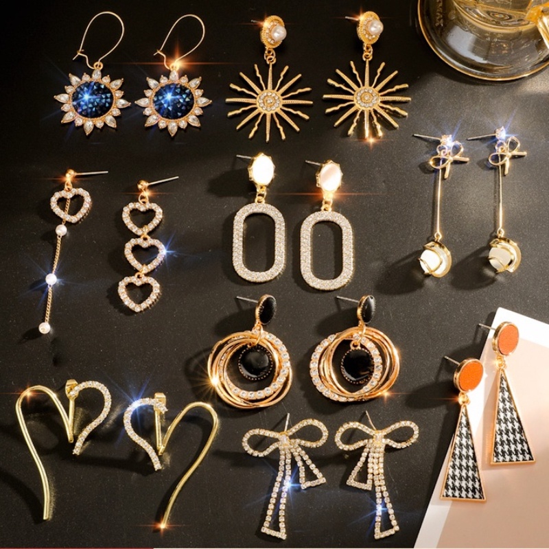 2023ต่างหูสําหรับเจาะชุดโลหะDrop Earingsสําหรับผู้หญิงต่างหูแฟชั่นสําหรับผู้หญิงHikaw Earingsสําหรับ