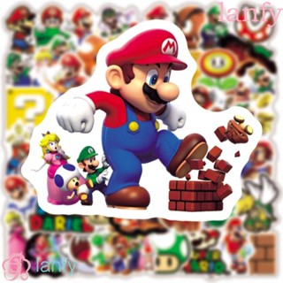 LANFY สติกเกอร์ ลายการ์ตูน Super Mario Bros สําหรับตกแต่งจักรยาน แล็ปท็อป Diy