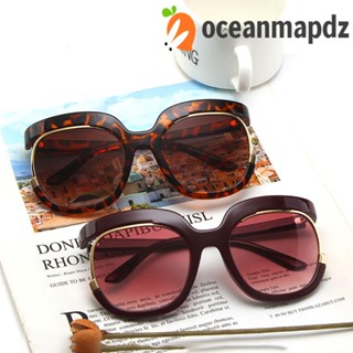 OCEANMAPDZ แว่นตากันแดด ป้องกันรังสี UV400 ทรงวงรี ขนาดใหญ่ ป้องกันรังสียูวี สไตล์เรโทร สําหรับผู้หญิง และผู้ชาย