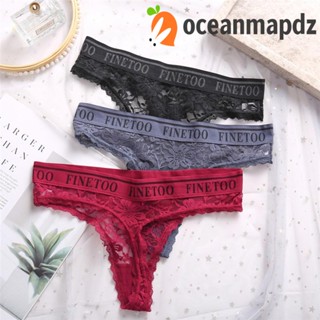 OCEANMAPDZ กางเกงชั้นใน แบบนิ่ม ระบายอากาศได้ดี พิมพ์ลายลูกไม้ สวมใส่สบาย สีพื้น สําหรับผู้หญิง