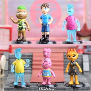 ฟิกเกอร์การ์ตูน Pixar Elemental Action Figure Wade Ember Gale Brook ของเล่นสําหรับเด็ก ตกแต่งบ้าน ของขวัญ 6 ชิ้น