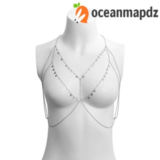 OCEANMAPDZ เครื่องประดับ โซ่โลหะ ประดับเลื่อม ปรับได้ สําหรับร่างกาย บิกินี่