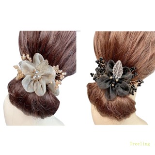 Treeling มวยผม ขนาดใหญ่ ผมซาลาเปา ผมออร์แกนซ่า ผมซาลาเปา Scrunchy แฮร์พีช หนา Updo ที่คาดผมผู้หญิง Ac