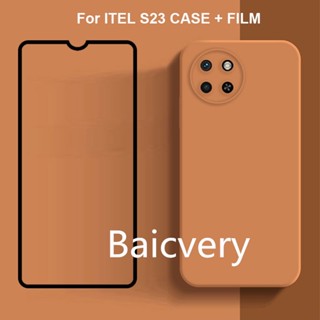  สําหรับ ITEL S23 S665L เคสซิลิโคน TPU ฝาครอบโทรศัพท์ Funda Coque On สําหรับ ITEL S23 S665L เคสป้องกัน ฟิล์มกระจก