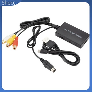 Shocc อะแดปเตอร์แปลง S-video เป็น Hdmi Av เป็น Hdmi Rca 720p@60hz สําหรับ Hdtv Dvd