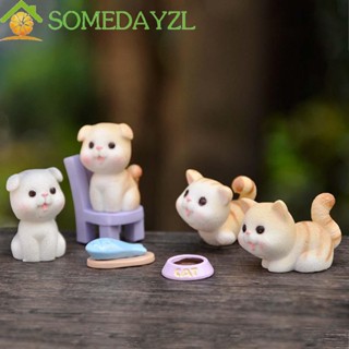 SOMEDAYZL ตุ๊กตาแมวเรซิ่น ขนาดเล็ก สําหรับตกแต่งภูมิทัศน์ DIY