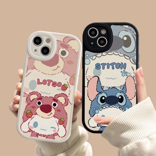 เคสโทรศัพท์มือถือ ซิลิโคนนุ่ม ลายหมีสตรอเบอร์รี่น่ารัก สําหรับ Iphone 11 12 13 14 Pro Max IPX Xr Xs Max 7 8 6s Plus