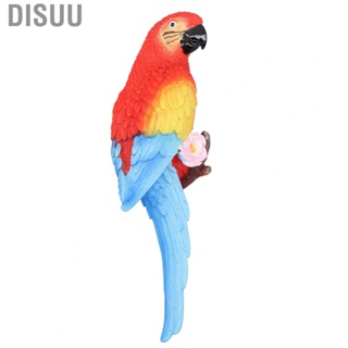 Disuu Parrot Sculpture Resin Macaws 10 X 32.5 7cm Wall Mounted Colorful Hanging Tropical Decorative for Patio Porch