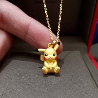 สร้อยคอโซ่ทอง 18k จี้รูปการ์ตูนโปเกม่อน เอลฟ์ ปิกาจู สําหรับผู้หญิง