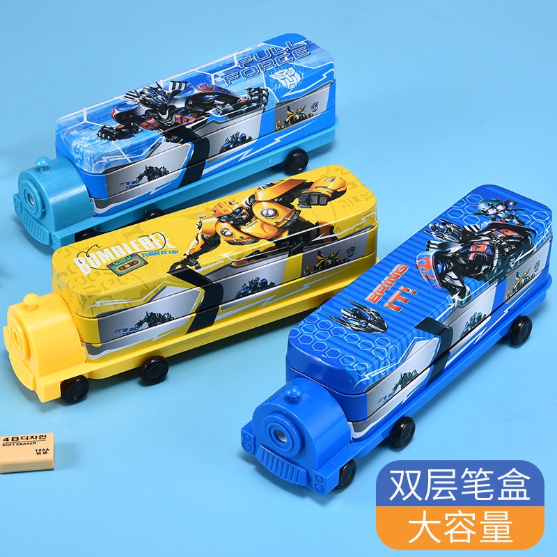 Transformers กล่องดินสอ อเนกประสงค์ แบบสองชั้น เหมาะกับนักเรียนประถม สําหรับเด็กอนุบาล