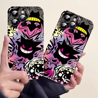 เคสโทรศัพท์มือถืออะคริลิคแข็ง ป้องกันเต็มเครื่อง พิมพ์ลายตัวอักษร Pokemon Purple Gengar สีแดง สําหรับ VIVO X50 X60 X70 X80 X90 Pro