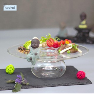 [szsirui] จานใส 18 ซม. จานอาหารญี่ปุ่น จานขนม จานซูชิ จานจัดเลี้ยง ผลไม้ สลัด