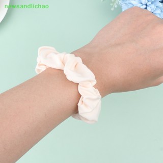 Newsandlichao 3 ชิ้น / เซต ผ้าไหม Sa Scrunchies ผู้หญิง สีพื้น ยางรัดผมหางม้า ที่สง่างาม ยางรัดผม ยืดหยุ่น เครื่องประดับผม ดี