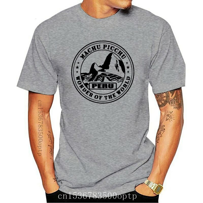 พร้อมส่ง เสื้อยืด cotton 2019 moda erkek T Shirt Peru T gömlek Machu Picchu Wonder dünya erkekler ka