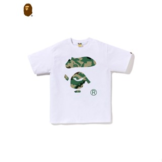 เสื้อยืดแขนสั้น พิมพ์ลายตัวอักษร Forest Camouflage Ape Face แฟชั่นฤดูร้อน สําหรับผู้ชาย 0706