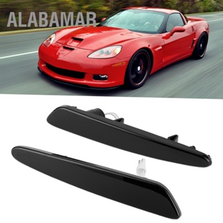 ALABAMAR ไฟเลี้ยวด้านข้างกันชนหน้า LED ไดนามิกไหลสีเหลืองอำพันเหมาะสำหรับ Chevy Corvette C6 05-13