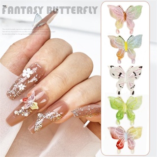 ตามมาตกแต่งเล็บ Manicure Fine Glitter Butterfly Ornament Fairy Butterfly Resin 3-Dimension Manicure Nail Decoration nuuo