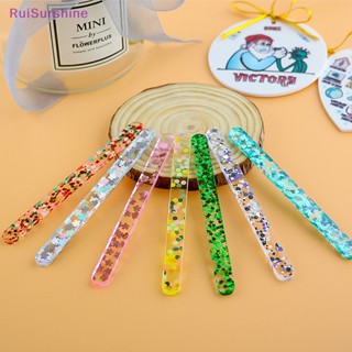 Ruisurshine แท่งไอศกรีมพลาสติก กลิตเตอร์ DIY สําหรับทําไอศกรีม 10 ชิ้น