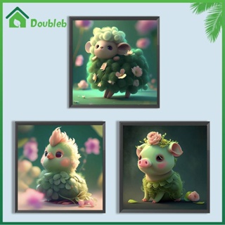 【Doub X ✮】ภาพวาดปักเพชร ทรงกลม ลายสัตว์ 5D DIY สําหรับตกแต่งบ้าน ✮