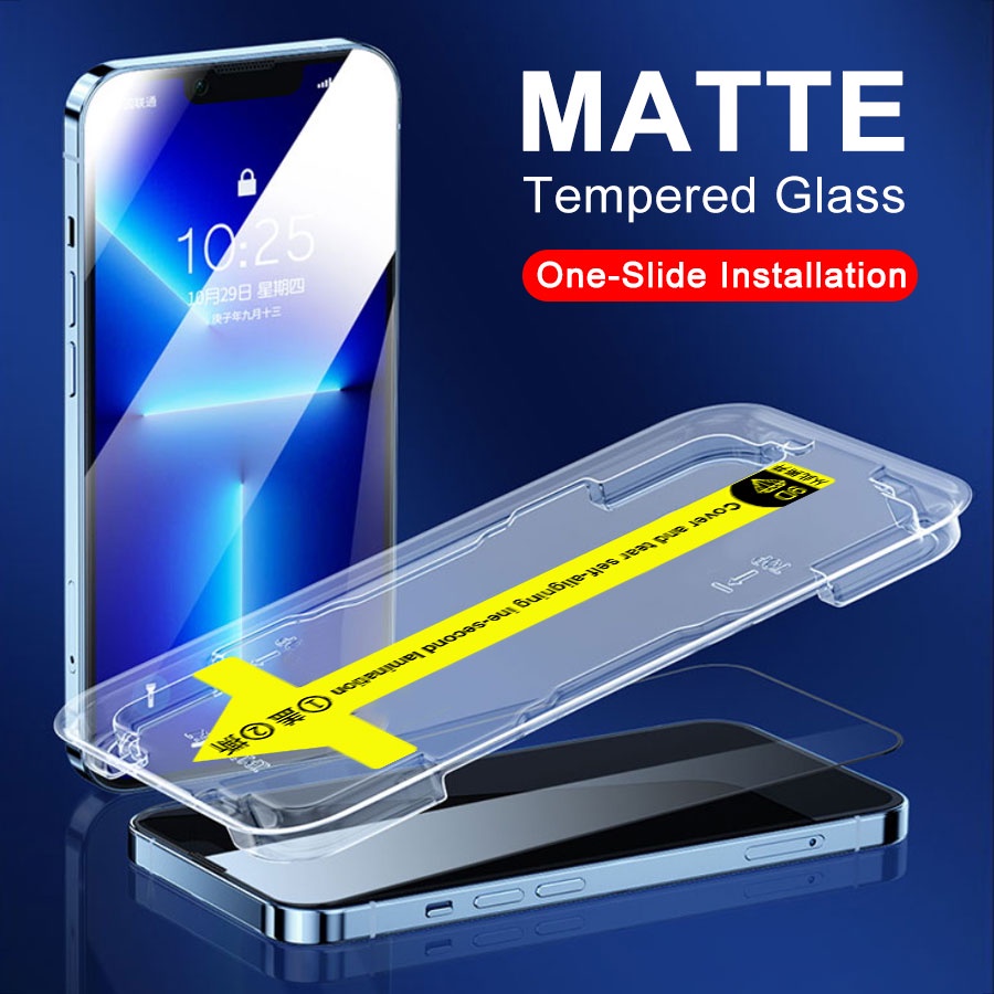 ฟิล์มกระจกนิรภัยกันรอยหน้าจอ ผิวด้าน ติดตั้งง่าย อุปกรณ์เสริม สําหรับ iPhone 15 14 13 12 11 Pro Max XS XR X
