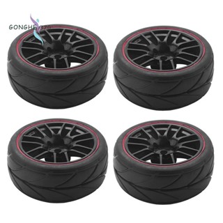 ขอบดุมล้อ 12 มม. 4 ชิ้น และยางล้อรถ สําหรับรถบังคับ 1/10 On-Road Touring Drift
