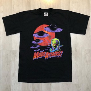 พร้อมส่ง เสื้อยืดแขนสั้น พิมพ์ลาย Martian Fun Earth UFOs Attack สไตล์วินเทจ