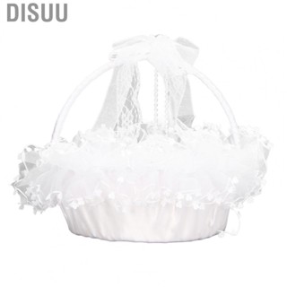 Disuu Flower  Lace Foldable Handle Petals Baskets Wedding Supply Party Decor BS