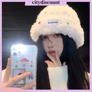 &lt;citydiscount&gt; หมวกบักเก็ต ผ้ากํามะหยี่ขนนิ่ม หนานุ่ม ป้องกันหู กันความหนาว ล้างทําความสะอาดได้ สําหรับตั้งแคมป์