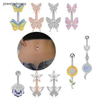 [jewelryboxes] จิวสะดือ เหล็ก รูปผีเสื้อ เครื่องประดับ สําหรับผู้หญิง