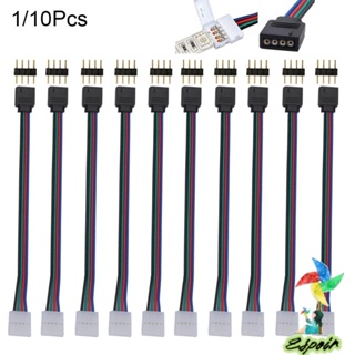 ESPO 1/10 ชิ้น เชื่อมต่อ สายเคเบิล LED แถบสายไฟ PCB 4 ขา