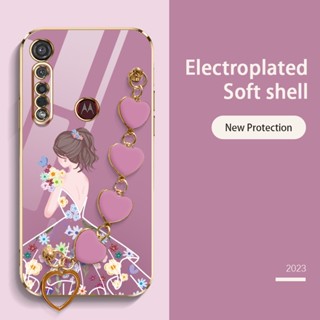 เคสโทรศัพท์มือถือ ซิลิโคนชุบไฟฟ้า ลายดอกไม้ หัวใจ สําหรับ Motorola Moto G8 Plus G8 Power Lite G8 Power G8 Play G8