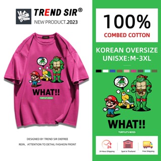 TrendSir 🚀พร้อมส่ง🚀 เสื้อยืดไซส์ใหญ่ ใส่สบาย เครื่องแต่งกายง่าย สวยหรู ขนาดใหญ่ มี7สี M-3XL