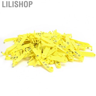 Lilishop 100Pcs Sheep Ear Tag Double-Folded Yellow Integrated Number