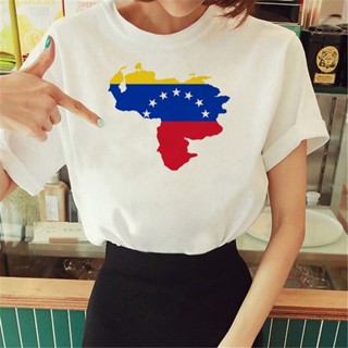 Venezuela เสื้อยืดลําลอง แขนสั้น พิมพ์ลายกราฟฟิค y2k สไตล์ญี่ปุ่น สําหรับสตรี