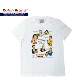 เสื้อยืดแขนสั้นคอกลมRalph Brand Classic เสื้อยืดผู้ชาย ผ้าCotton100% ฟอก ลาย NeoliteCotton 100%  [S-5XL]