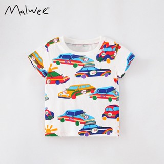 พร้อมส่ง เสื้อยืดคอกลม พิมพ์ลาย malwee สไตล์ยุโรป อเมริกัน ขนาดเล็ก ฤดูร้อน สําหรับเด็กผู้ชาย 0719