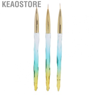 Keaostore 3pcs Profession Nail Art  Pen Brushes Elegant Handle for Home Salon Shop Rhinestones Manicure Dotting Tools