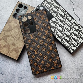 เคส Samsung Galaxy S22 Ultra Louis LV หลุยส์ monogram หนัง ขอบยาง เคสใส่บาง ป้องกันรอบเครื่องงานสวย