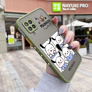 เคสซิลิโคนใส ขอบสี่เหลี่ยม กันกระแทก ลายการ์ตูน Pochacco น่ารัก สําหรับ Samsung A42 5G M42 5G