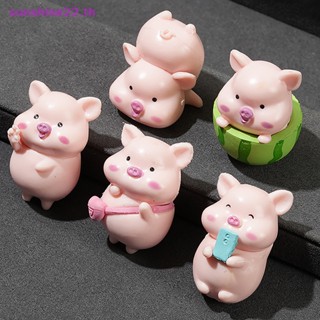 Dousun ฟิกเกอร์ตุ๊กตาหมู แตงโม 3D ขนาดเล็ก สําหรับตกแต่งบ้าน โต๊ะ เคสโทรศัพท์ DIY TH