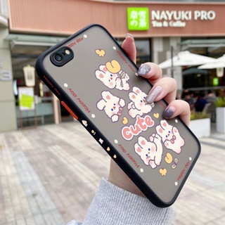 สําหรับ iPhone 6 6 Plus 6s 6s Plus เคสการ์ตูนกระต่ายน่ารัก แฟชั่น บาง ฝ้า เคสโทรศัพท์แข็ง ขอบสี่เหลี่ยม กันกระแทก ซิลิโคนนิ่ม เคสป้องกัน